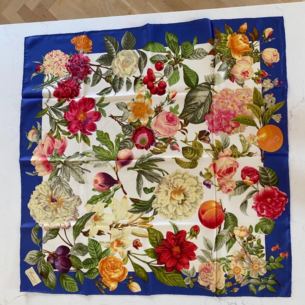 Gucci Floral Silk Scarf